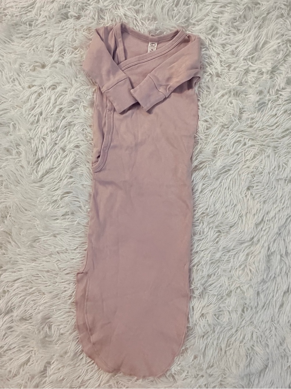 Colored Organics Newborn Organic Cotton Kimono Sleep Gown Mauve - Picture 5 of 11